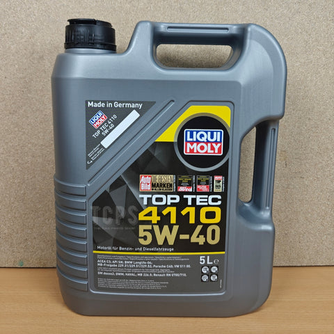5 LITRES LIQUI MOLY TOP TEC 4110 5W-40 ENGINE OIL ACEA C3 VW511 BMW LONGLIFE-04 21479