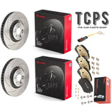 FOR MERCEDES 400 D AMG W167 BREMBO DRILLED FRONT BRAKE DISCS 375MM & BREMBO PADS + SENSOR