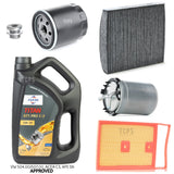 FOR SKODA FABIA 1.4 TDI MK3 FULL SERVICE KIT WITH 5L FUCH PRO C3 5W30