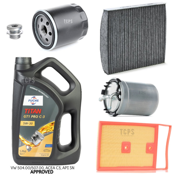 FOR SKODA FABIA 1.4 TDI MK3 FULL SERVICE KIT WITH 5L FUCH PRO C3 5W30