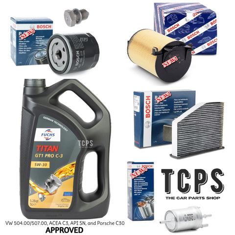 FOR SKODA OCTAVIA 1.4 TSI MK2 FULL BOSCH SERVICE KIT 5L FUCHS PRO C3