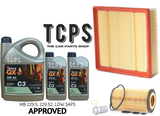 FOR MERCEDES A CLASS A200 SERVICE KIT AIR OIL FILTER & TRIPLE QX 7L 5W30
