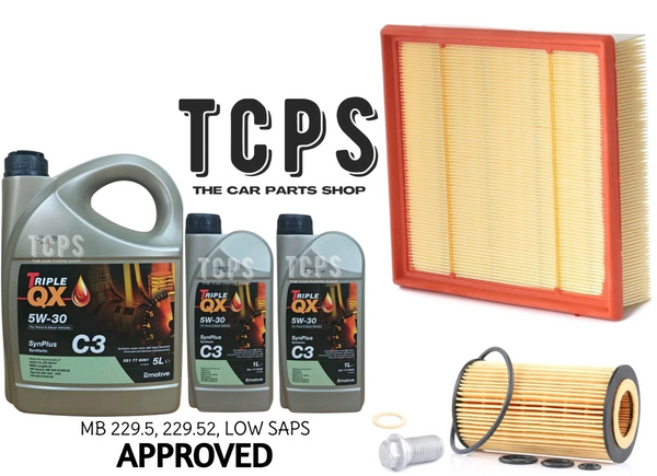FOR MERCEDES A CLASS A200 SERVICE KIT AIR OIL FILTER & TRIPLE QX 7L 5W30