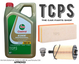 FOR AUDI A4 2.0 DIESEL (B8) SERVICE KIT 5L CASTROL + AIR AND OIL FILTER PLUG