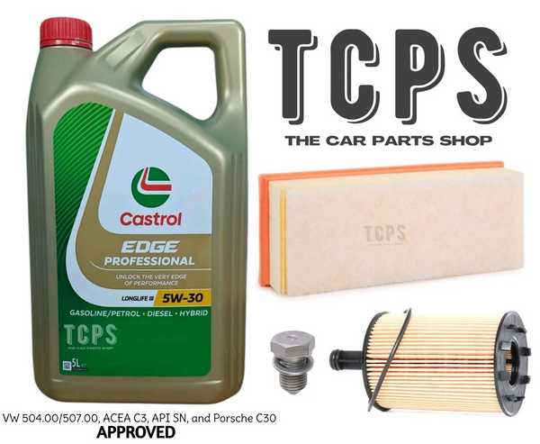 FOR AUDI A4 2.0 DIESEL (B8) SERVICE KIT 5L CASTROL + AIR AND OIL FILTER PLUG