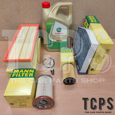 FOR VW CADDY 2.0 TDI 2015-2020 FULL MANN SERVICE KIT WITH 5L CASTROL EDGE 5W30