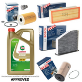 TO FIT SEAT LEON 1.6 TDI  FULL BOSCH SERVICE KIT with 5L CASTROL EDGE