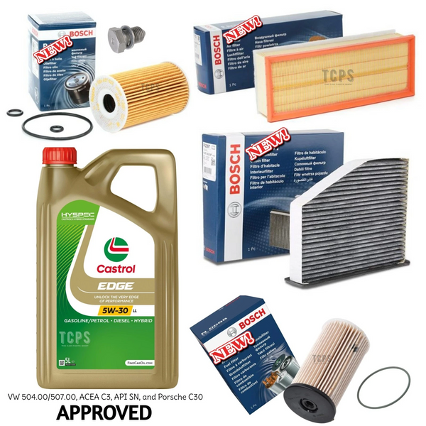 TO FIT SEAT LEON 1.6 TDI  FULL BOSCH SERVICE KIT with 5L CASTROL EDGE