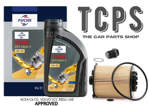 FITS VOLVO V40 D4 MK3 6L FUCHS 0W20 OIL CHANGE SERVICE KIT & FILTER & PLUG
