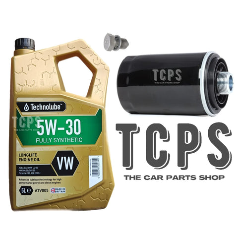FOR SKODA OCTAVIA 2.0 TFSI MK2 SERVICE KIT 5L 5W30 + OIL FILTER AND SUMP PLUG
