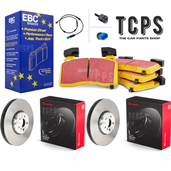 FOR BMW 540i G31 BREMBO FRONT DISCS 374MM EBC YELLOW STUFF PADS WITH SENSOR