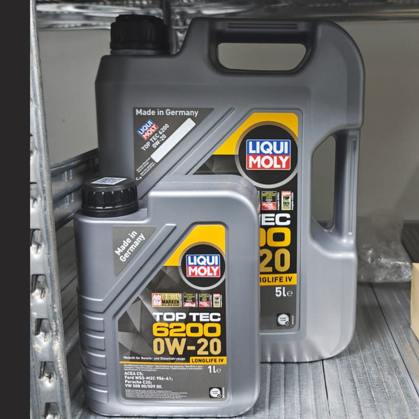 6 LITRES LIQUI MOLY TOP TEC 6200 0W20 C5 ENGINE OIL VW 508-509