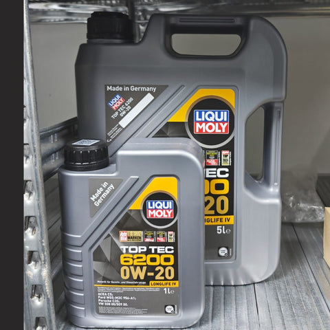 6 LITRES LIQUI MOLY TOP TEC 6200 0W20 C5 ENGINE OIL VW 508-509