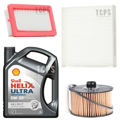 FOR RENAULT CLIO 1.0 TCe MK5 SERVICE KIT 5L SHELL 5W30 RN17 AIR OIL CABIN