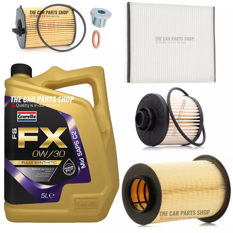 FOR FORD C-MAX MK2 1.5 TDCI 2015 SERVICE KIT WITH 5L GRANVILLE 0W30 PREMIUM OIL