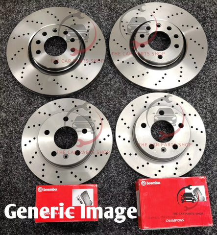 FOR VW PASSAT CC 2.0 TDI MK5 BREMBO DRILLED FRONT & REAR DISCS & BREMBO PADS
