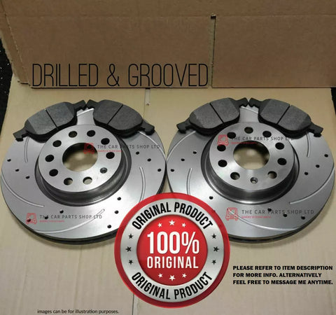 FOR AUDI A4 2.0 TDI 2008-2015 DRILLED & GROOVED REAR BRAKE DISCS 300mm & PADS