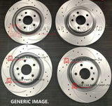 FOR AUDI A4 MK3 2004> DRILLED AND GROOVED FRONT & REAR BRAKE DISCS NEW SET