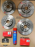 FITS AUDI A4 BLACK EDITION GROOVED FRONT REAR DISCS & BREMBO PADS OE QUALITY