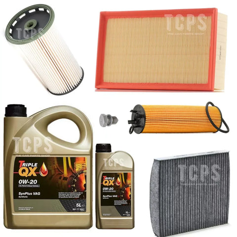 FITS AUDI Q2 2.0 TDI MK1 FULL SERVICE KIT WITH 6L 0W20 TRIPLE QX & FILTERS