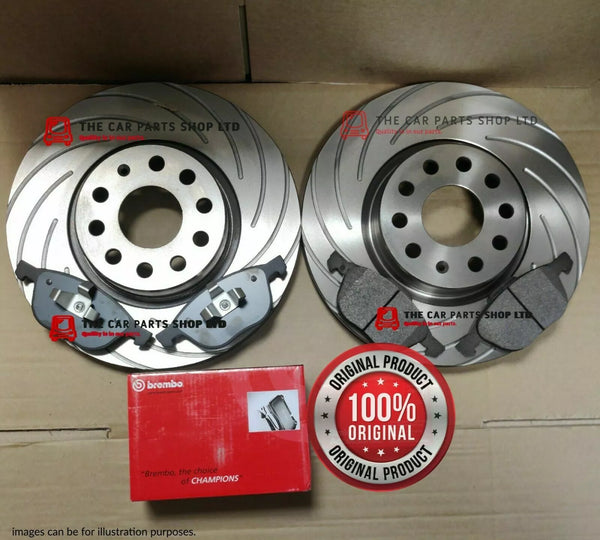 FOR FORD MONDEO 2.0 TDCI MK5 14-18 GROOVED FRONT BRAKE DISCS 300MM & BREMBO PADS