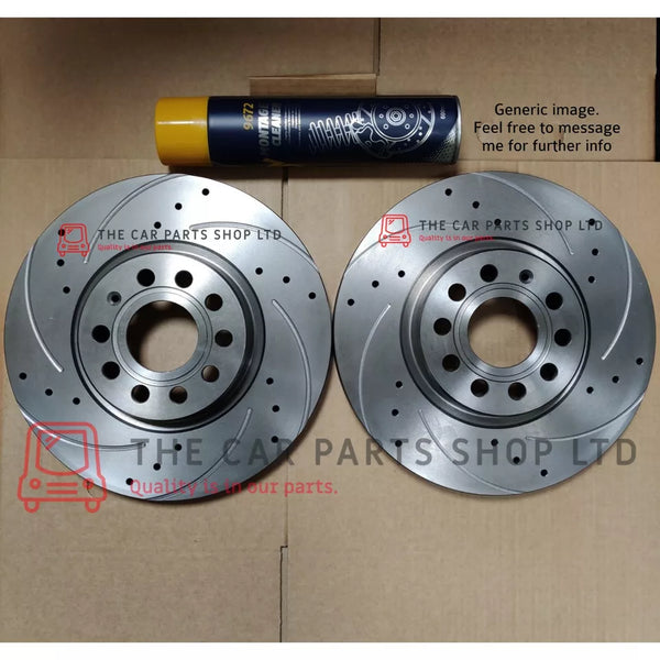 FITS SEAT LEON 1.9 TDI MK1 05-13 DRILLED + GROOVED REAR BRAKE DISCS 255MM NEW