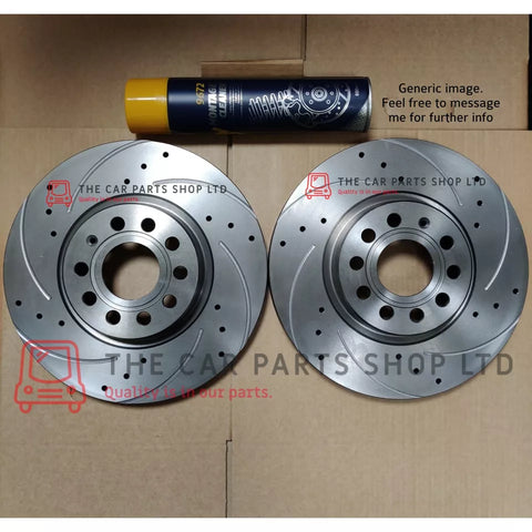 FITS SEAT LEON 1.9 TDI MK1 05-13 DRILLED + GROOVED REAR BRAKE DISCS 255MM NEW