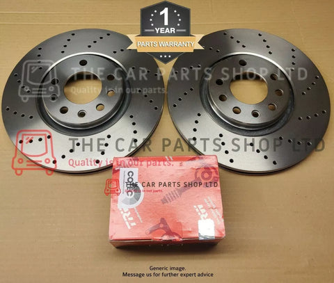 FITS AUDI S3 2.0 8V MK3 2012> CROSS DRILLED FRONT DISCS + TRW PADS BRAND NEW