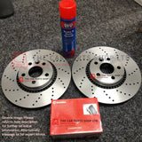 TO FIT SKODA FABIA VRS DRILLED FRONT BRAKE DISCS WITH NEW BREMBO PADS