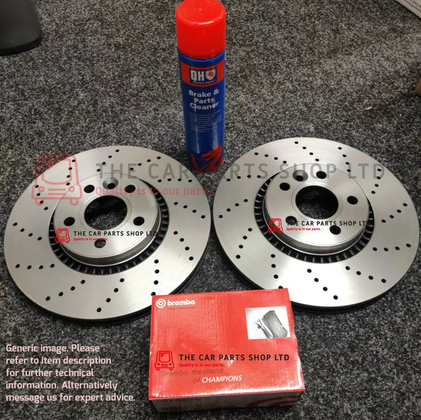 TO FIT SKODA FABIA VRS DRILLED FRONT BRAKE DISCS WITH NEW BREMBO PADS