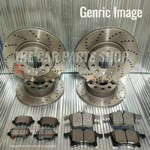 FOR AUDI A4 MK3 TDI 2.0 S-LINE DRILLED FRONT & REAR BRAKE DISCS & PADS FULL KIT