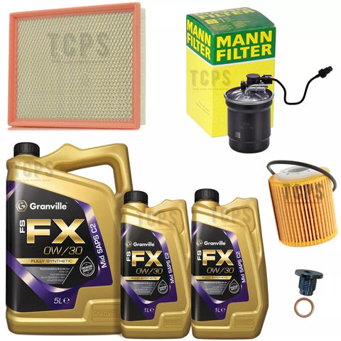FOR FORD FOCUS 1.5 TDCI MK4 SERVICE KIT 7L GRANVILLE 0W30 & THREE FILTERS PACK