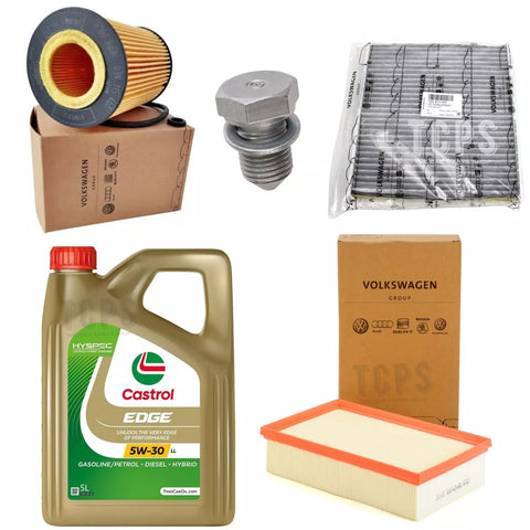 FOR VW TIGUAN 1.6 2.0 TDI MK2 GENUINE SERVICE KIT 5L CASTROL & AIR OIL CABIN