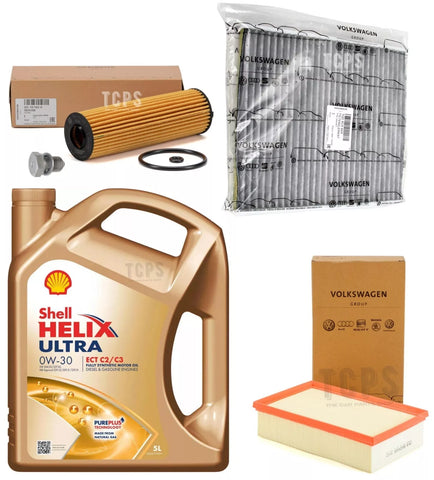 FOR VW GOLF GTD 2.0 TDI MK8 GENUINE OEM SERVICE KIT 5L SHELL 0W30 AIR OIL POLLEN