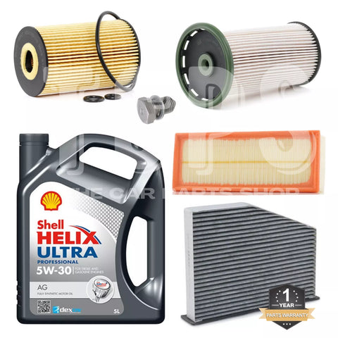 FOR VW TIGUAN 2.0 TDI 2007-18 5L SHELL OIL AIR OIL CABIN FUEL FILTER SERVICE KIT