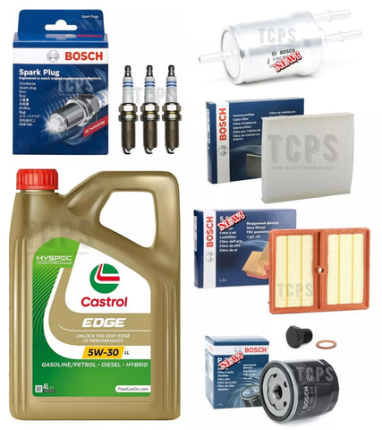 FOR VW POLO 1.0 PETROL MK5 FULL BOSCH SERVICE KIT 4L CASTROL BOSCH KIT