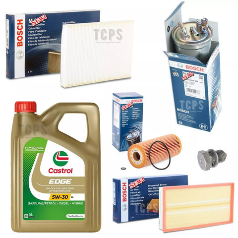 FOR VW GOLF 1.9 TDI MK4 FULL BOSCH SERVICE KIT 5L CASTROL & AL BOSCH FILTERS
