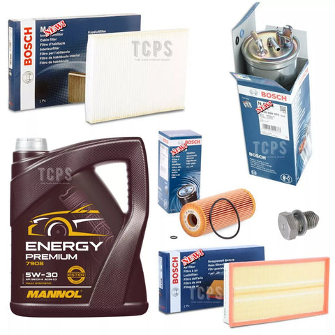 FOR VW GOLF 1.9 TDI MK4 FULL BOSCH SERVICE KIT MANNOL 5W30 AND BOSCH FULL KIT