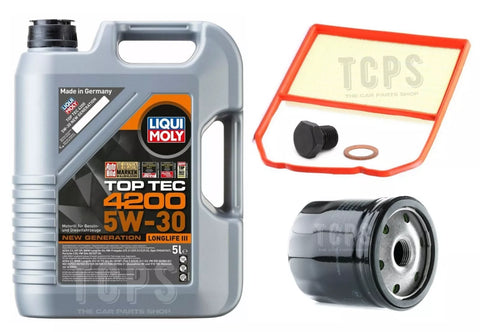 FOR VW UP 1.0 PETROL MK1 SERVICE KIT 5L LIQUI MOLY 5W30 WITH NEW AIR OIL FILTER