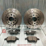 FOR VAUXHALL ASTRA H 2.0T VXR REAR DRILLED & GROOVED DISCS AND BRAKE PADS