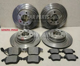TO FIT VW GOLF R MK7 2013> FRONT AND REAR GROOVED DISCS AND PADS NEW