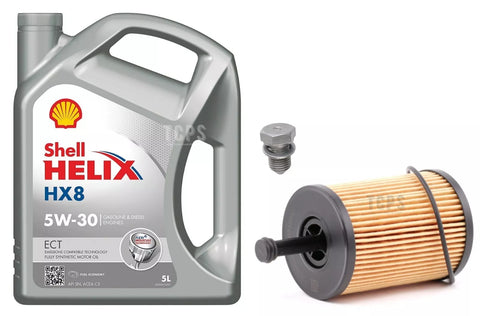 FOR VW TIGUAN 2.0 TDI MK1 SERVICE KIT 5L SHELL HX8 5W30 & OIL FILTER + PLUG