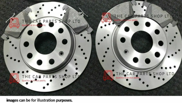 FOR BMW 118D E87 MSPORT REAR DRILLED DISCS & PADS & WEAR SENSOR BRAND NEW