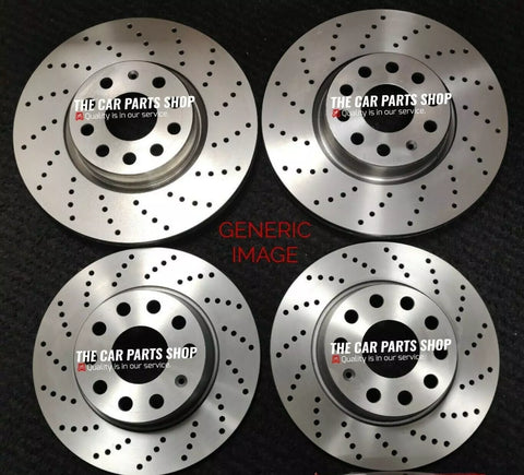 FOR AUDI S3 2.0 8V MK3 2012+ DRILLED FRONT & REAR BRAKE DISCS BRAND NEW