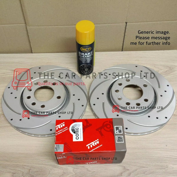 FULLY COATED REAR DRILLED + GROOVED DISCS WITH TRW PADS FITS BMW 118D E87 MSPORT