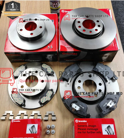 FOR AUDI A4 MK3 TDI S-LINE FRONT AND REAR BREMBO BRAKE DISCS & PADS FULL PACK