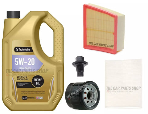 FOR FORD B-MAX 1.0 ECOBOOST 12-17 SERVICE KIT 5L 5W20 WITH AIR OIL CABIN PLUG
