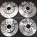 FOR MERCEDES C CLASS C220 W204 2011-2014 FRONT & REAR DRILLED DISCS PADS SENSOR