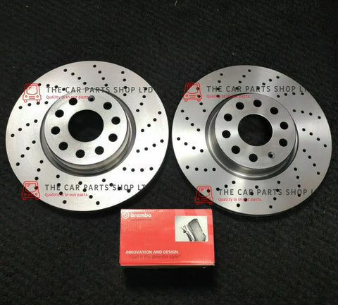 FOR VW EOS MK1 2.0 TDI 2006> DRILLED BREMBO REAR DISCS 253MM & BREMBO PADS
