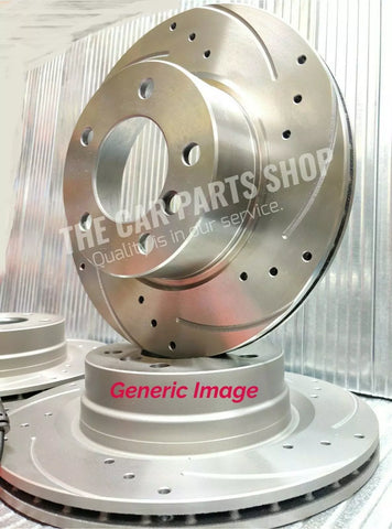 FOR AUDI A4 MK3 TDI S-LINE DRILLED & GROOVED FRONT BRAKE DISCS 312MM